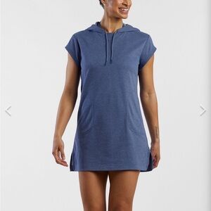 Title Nine Bonfire Hoodie Dress Blue Pockets Size Medium